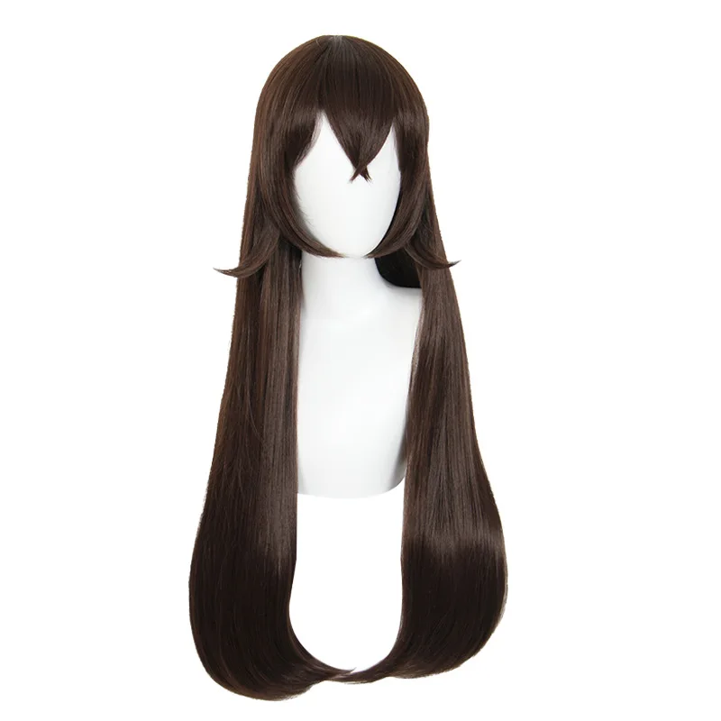 Xiu Dan Genshin Impact アンバー コスプレウィッグ ブラウン カラー サイドカール付き スタイル 455C
