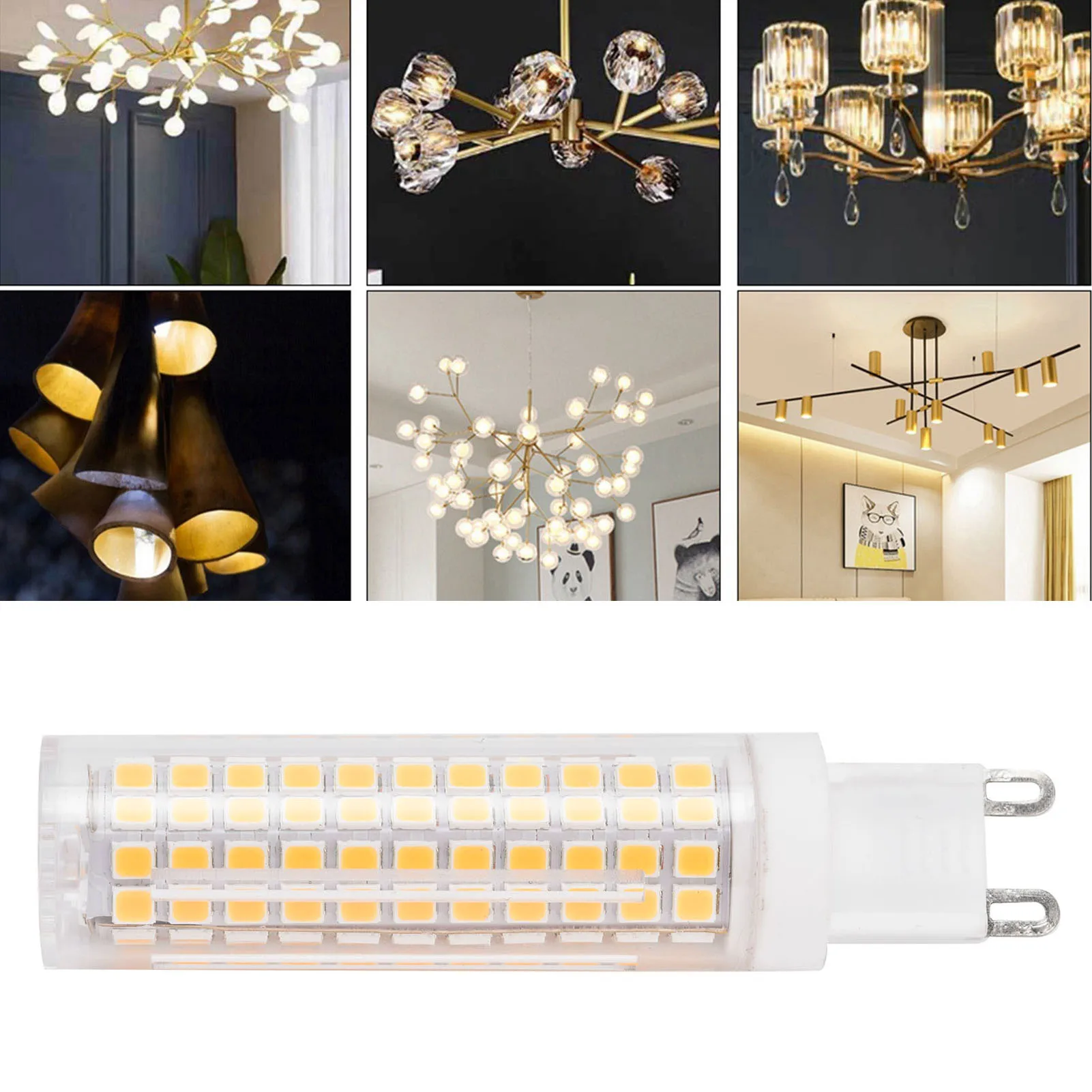 New Ceramic G9 LED Corn Bulb Warm White Flicker Free LED Corn Light Transparent Cover LED Light Bulb Home Lighting
