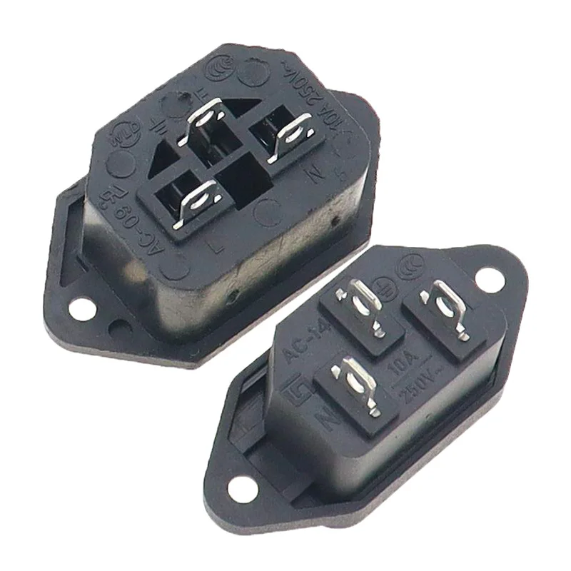 1PCS IEC320 C14 C13 Electrical AC Socket 3 Female Male Inlet Plug Connector 3pin Socket Mount