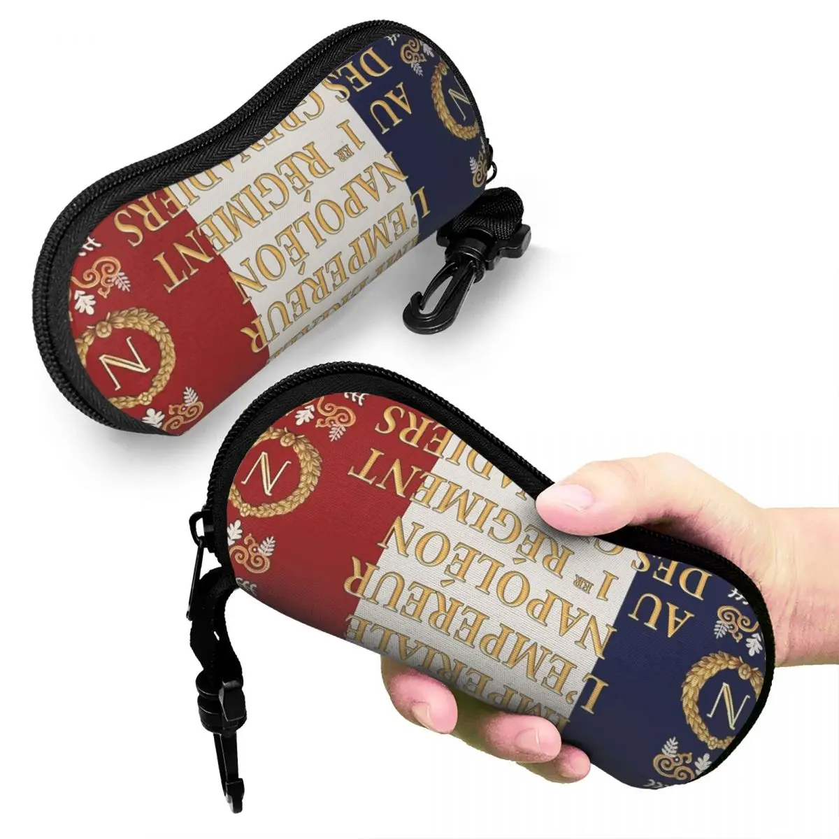 

Napoleonic French "1er Garde Imperiale" Flag Shell Glasses Case Protector Sunglasses Box Women Men Soft Eyeglasses Bag Pouch