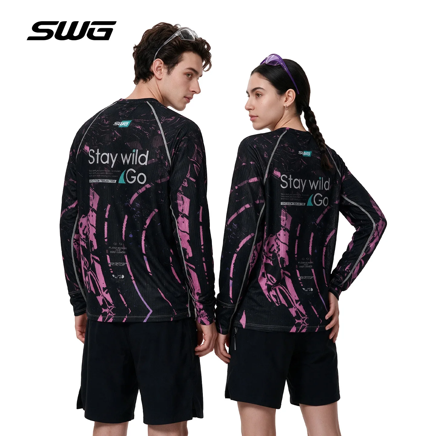 SWG Men Women Oversized Sport T-shirts Autumn Long Sleeve Quick Dry Tops Breathable Running Hikking Cycling Jersey MTB Clothing