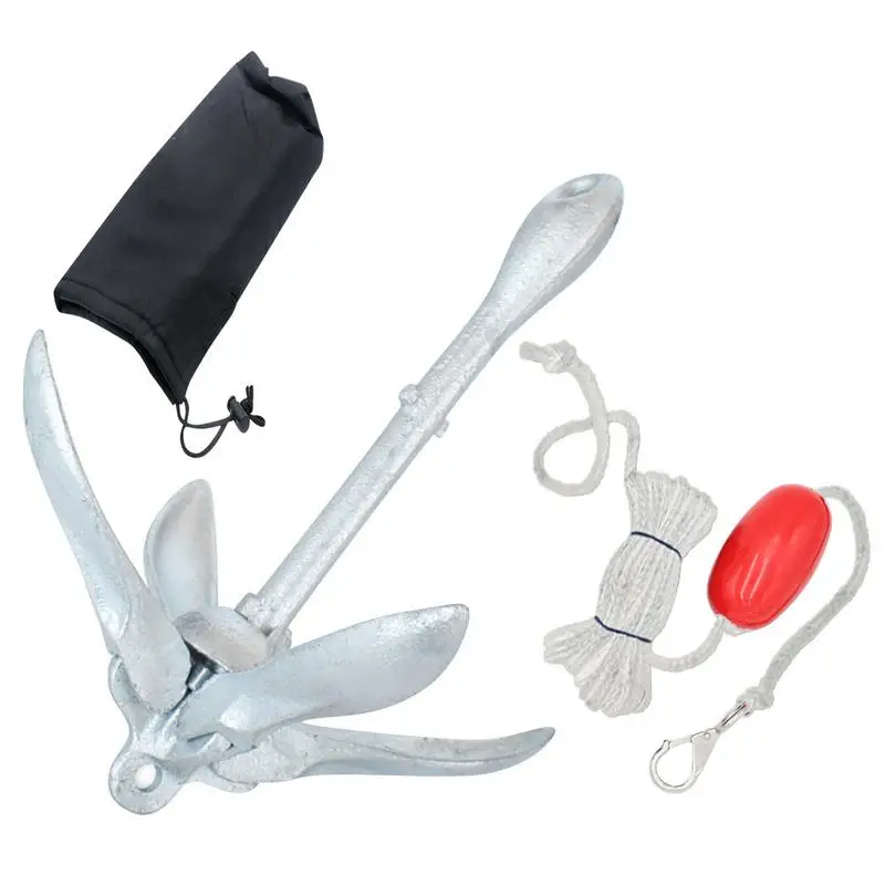 Folding Anchor Fishing Accessories for Kayak Canoe Boat Marine Watercraft Aluminum Lightweight Small Watercraft Anchor