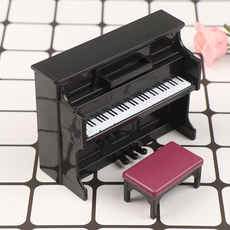 1:12 Dollhouse Furniture Miniature Wooden Mini Grand Piano Kids Pretend Play Toy