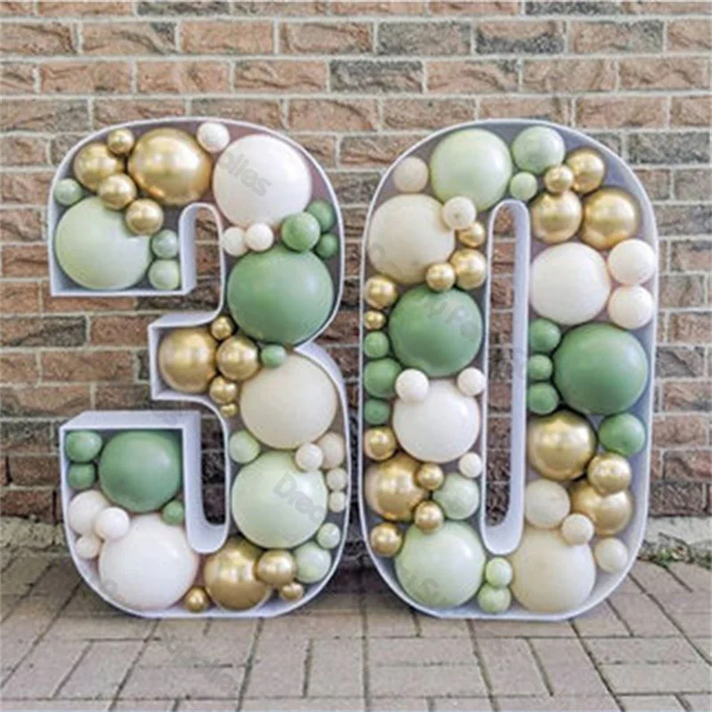 73cm Large Number 0-9 Mosaic Balloons Frame Balloon Filling Box Kid Adult Birthday Party Anniversary Wedding Backdrop Decoration