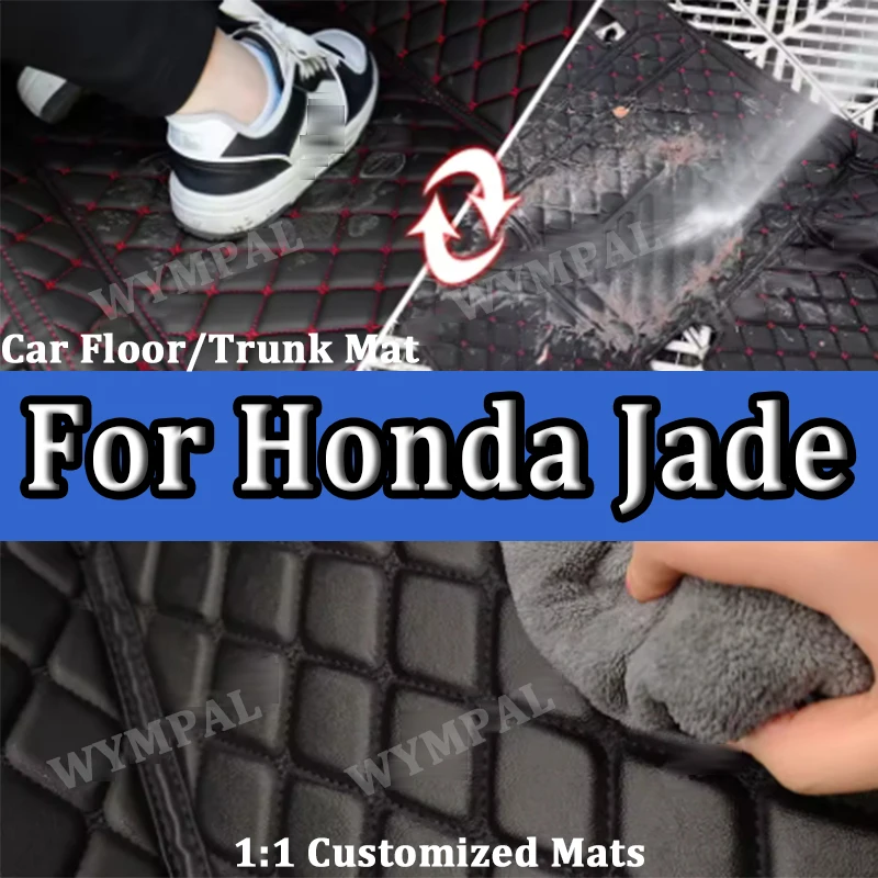 

Luxury Car Mats For Honda Jade FR4 FR5 2013~2020 Luxury Leather Floor Mat Set Carpet Rug Auto Foot Pads interior parts Car Mats