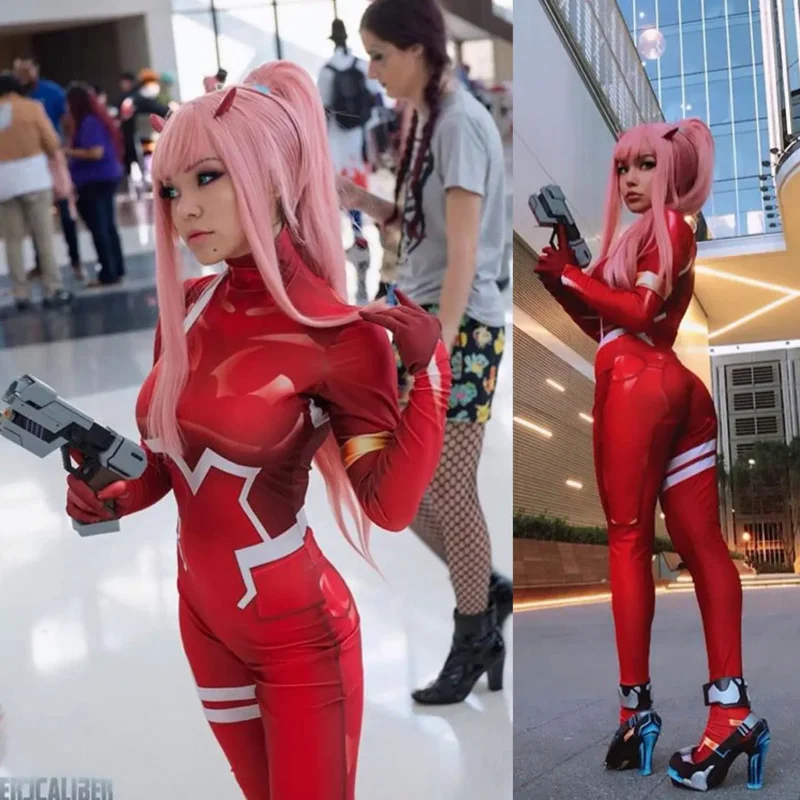 Zero Two Cosplay Costume Darling in the Franxx 02 Klaxosaur Princess 001 Zentai Halloween Bodysuit Catsuit Adults Kids