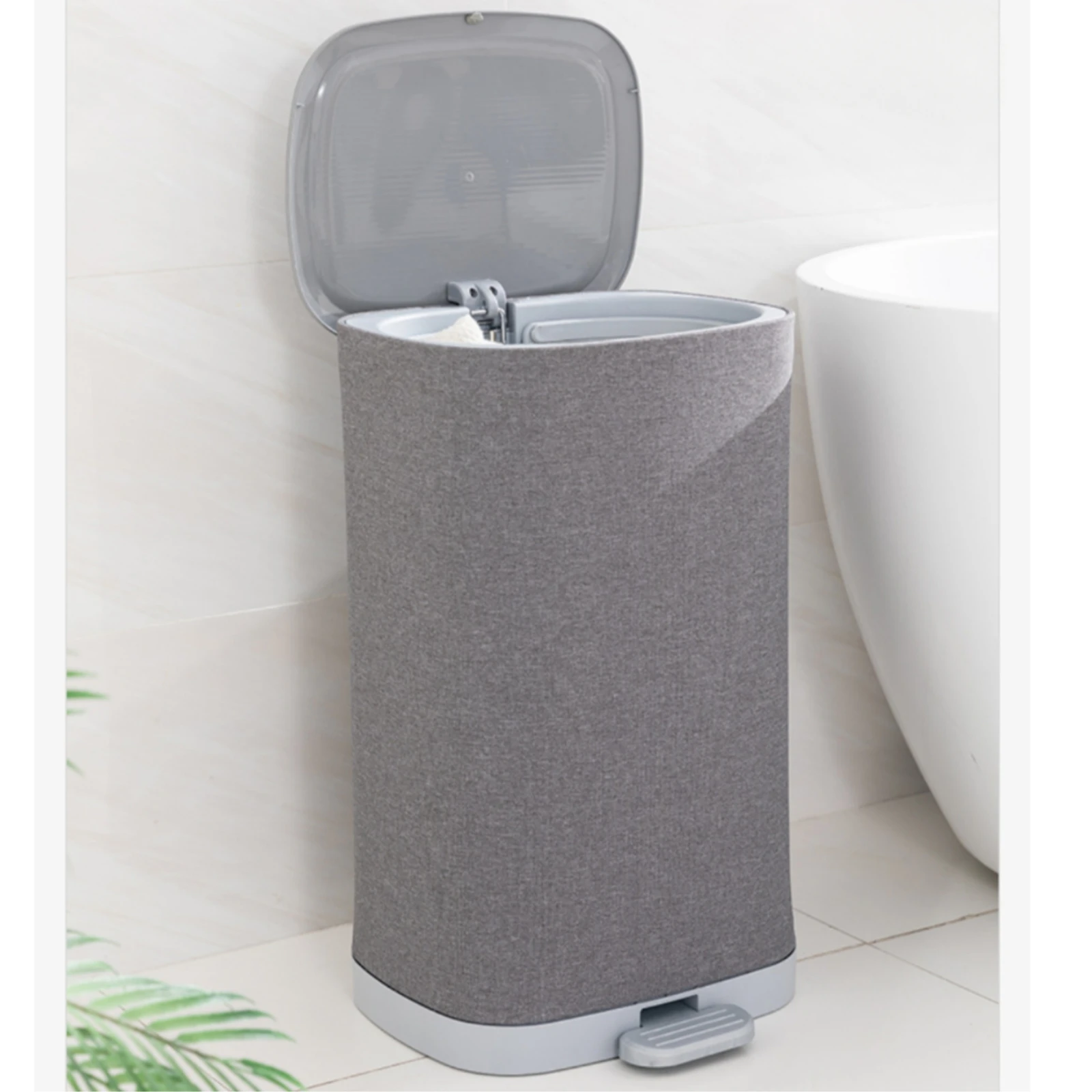 Laundry Hamper with Foot Pedal Handseffortless Hamper with Step-on Foot Pedal Laundry Basket with Lid Sturdy for Bathroom