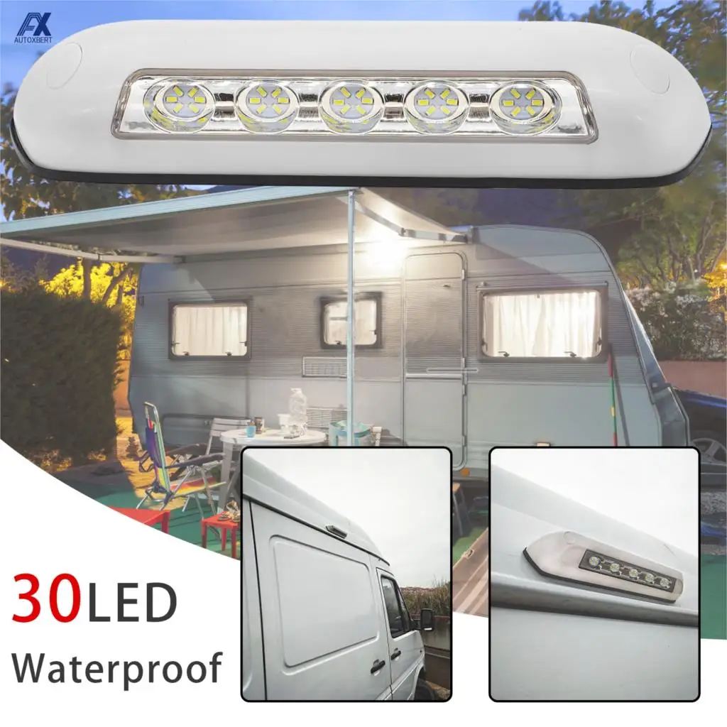 12V RV LED Awning Porch Light IP67 Waterproof Exterior Interior Wall  Bar Lamp Universal For Boat Caravan Low Energy Consuption