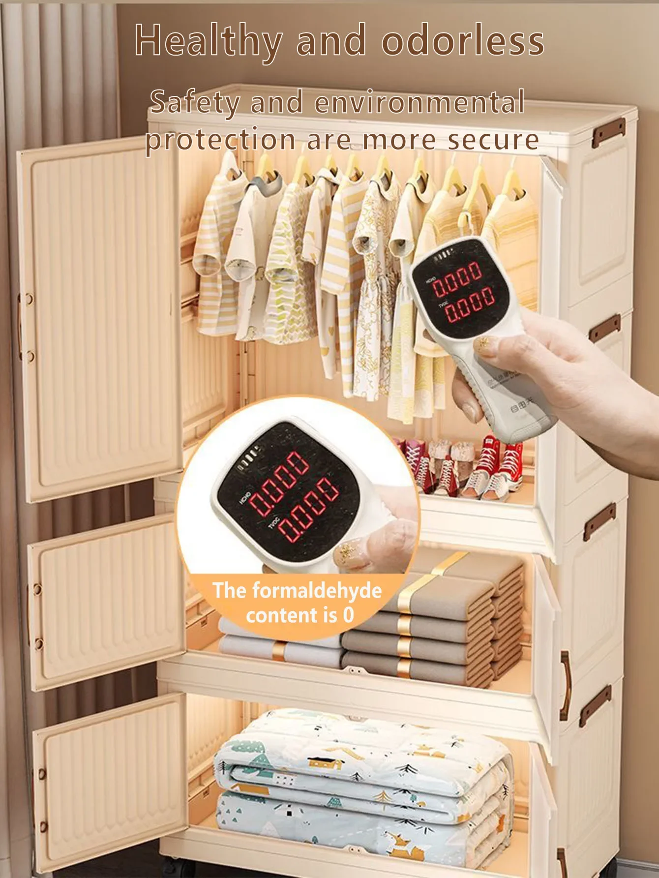 خزانة خشبية مقاومة للغبار، خزانة بأدراج، تنظيم منزلي، خزانة أثاث، نظام خزانة لغرفة النوم #5