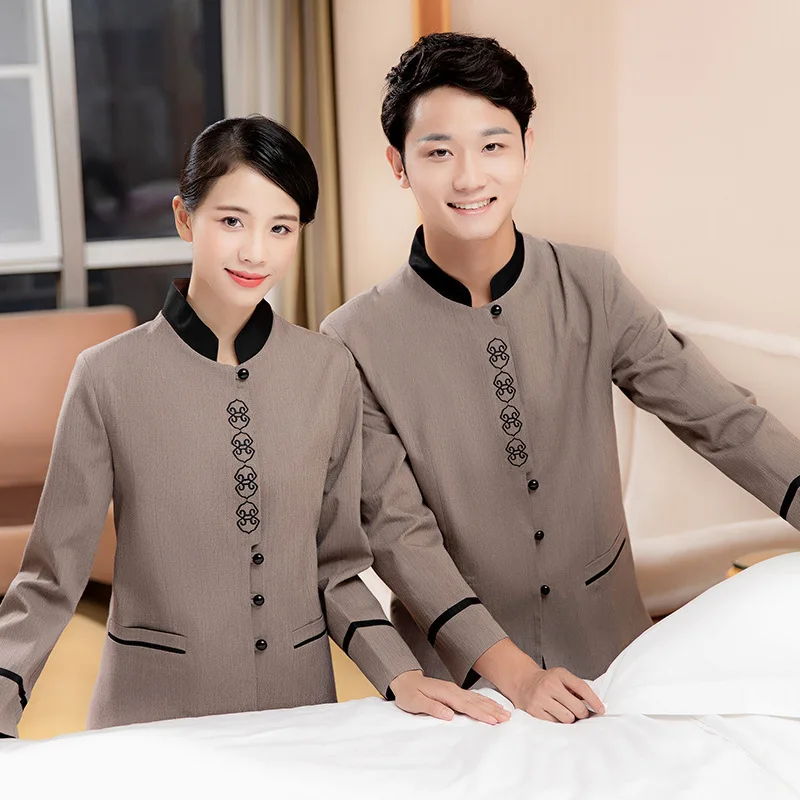 Schoonmaken Werkuniform voor Vrouwen Eigendom Hotelkamer Schoner Tante GuesthousePABreathable Ober Lange Mouw Herfst Winter Outfi