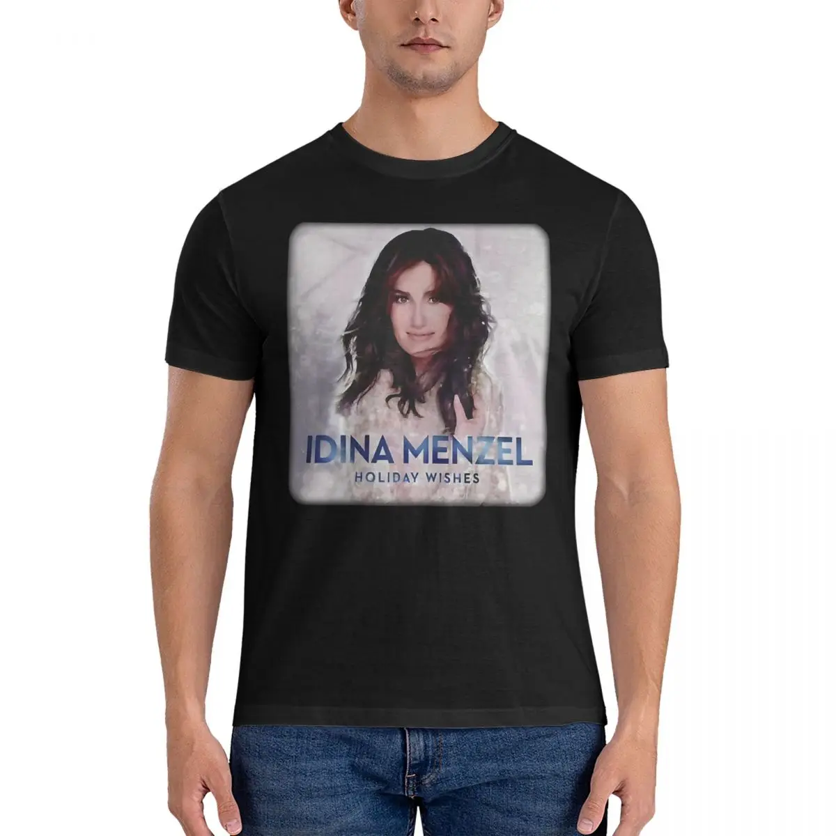 Performer Men T Shirt Idina Singer M-Menzel Leisure Tee Shirt Short Sleeve Crewneck T-Shirt Pure Cotton Party Clothes