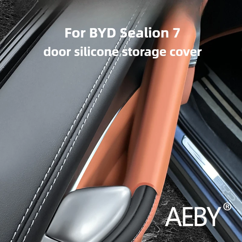 

AEBY For BYD Sealion 7 2024 Car Door Handle Silicone Case, Anti-Scratch Protective Cover Box, Car Interior Storage Organizer