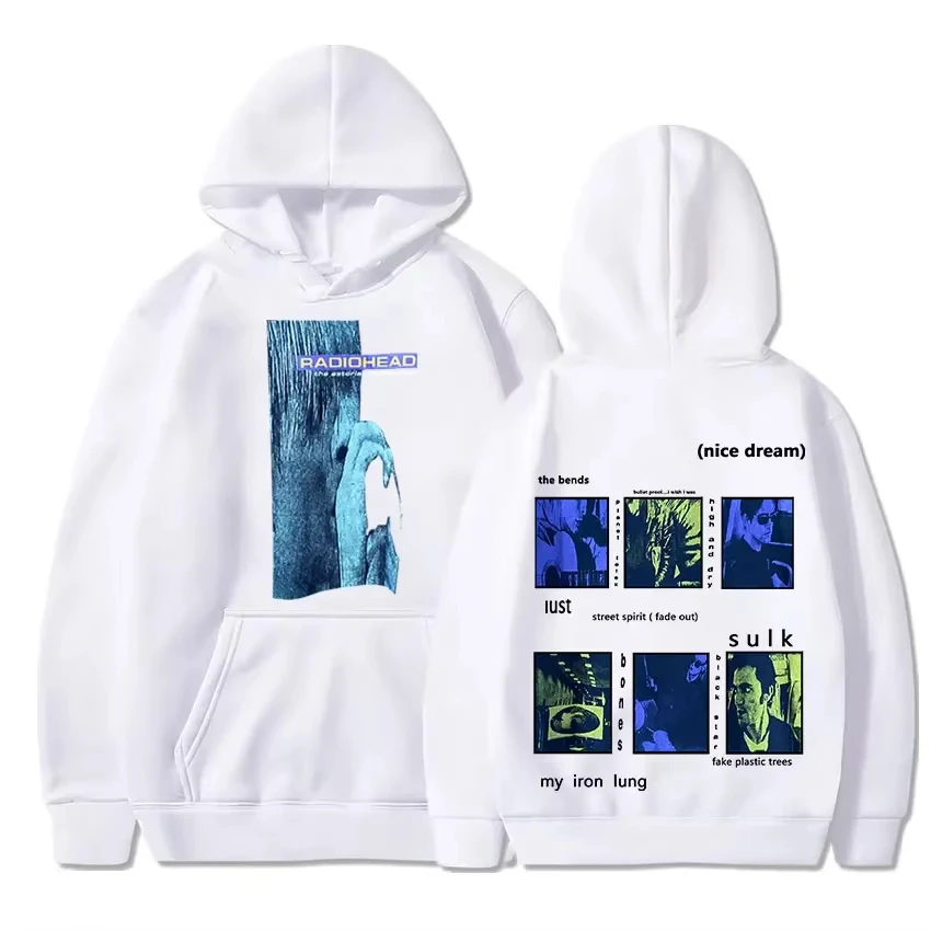 

Radiohead Vintage Print Hoodie Men's Gothic Clothes for Teens Hip Hop Rock Band The Bends Music Album Hooded Sweatshirts Unisex