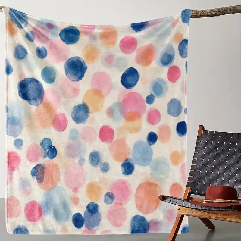 Pastel Pink Sprinkle Confetti Print Blanket Sweet Candy Donut Sprinkles Pattern Soft Cozy Blanket Kawaii All Season Blanket