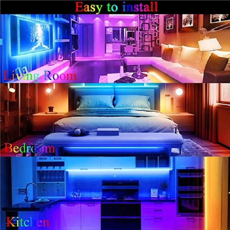 Imagem -05 - Luzes de Tira Led Rgb Infravermelho Luz de Néon Dc5v Usb Decoração do Quarto Smd5050 Fita para tv Tela Luz de Fundo Lâmpada Controle Telefone Luces Led