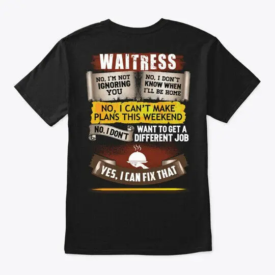 Proud Waitress T-Shirt Made in the USA Size S to 5XL