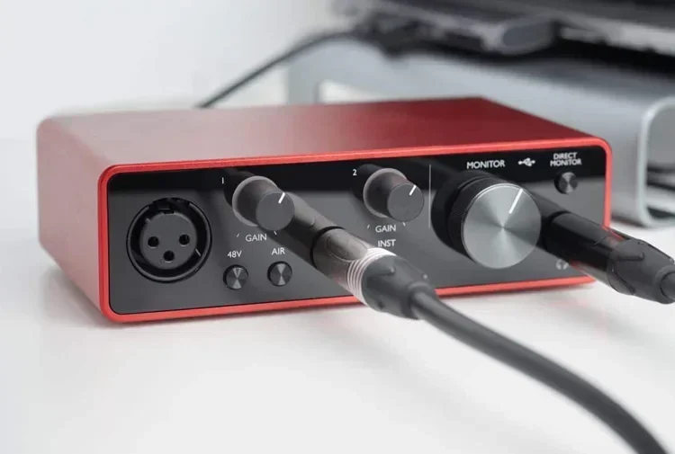 Interface de áudio usb de 2 canais, misturador de microfone de podcast, placa de som profissional