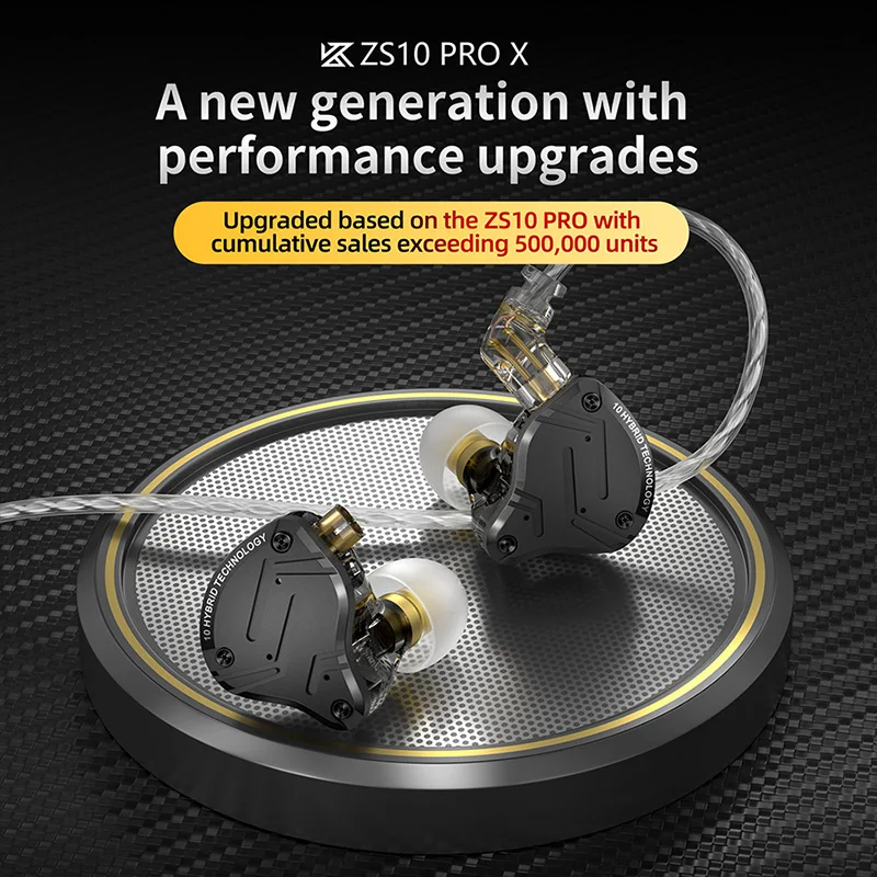 Kz zs10 pro x de alta fidelidade graves kov híbrido in-ear fone de ouvido esporte com cancelamento de ruído fones de ouvido kz