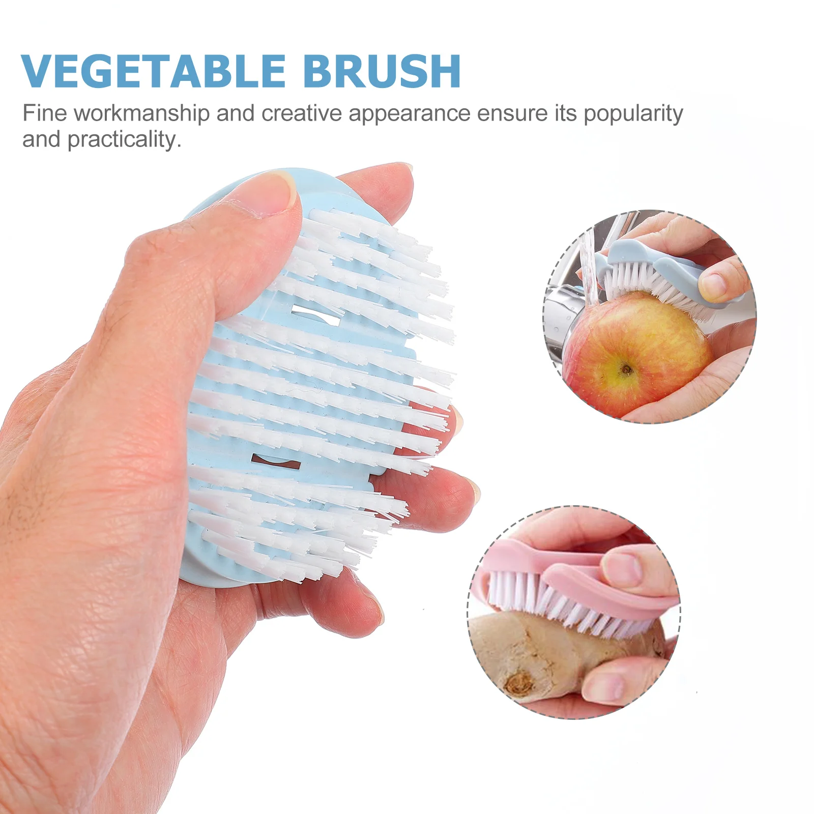 

3pcs Plastic Brush Fruit Cleaning Scrubber Scrub Brush Kitchen Pot Bowl Cleaner Cucumber Carrot Washer