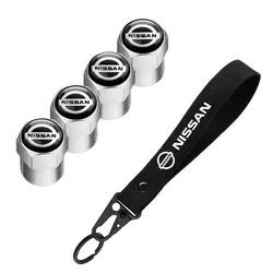 Aluminum Car Tire Valve Cover Car Badge Nylon Keychain Accessories For Nissan Nismo X-Trail Qashqai J11 Juke Altima Note Skyline