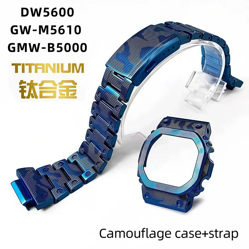 Image of Komplett aus Titanlegierung 5600 5610 GMW-B5000, Metallgehäuse, Camouflage-Mod-Kit für Casio DW5600 GWM5610 GWB5600, Uhrenarmband-Lünette mit Werkzeug