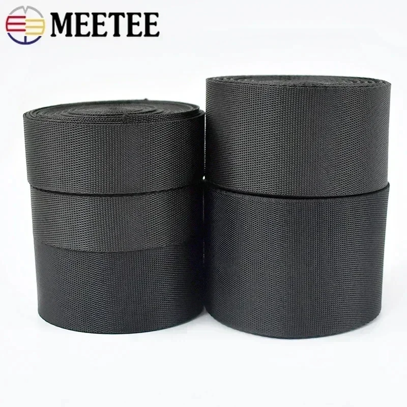 5Meters 10-100mm Black Nylon Webbing Tape for Bag Strap Backpack Pet Collar Belt Ribbon Band DIY Bias Binding Sewing Accessories