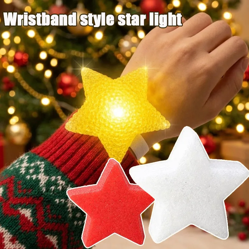 1-10PCS Star Glow Prop Wrist Strap Handheld Luminous Stage Decor for Dance Chorus Christmas Childrens Day Performance