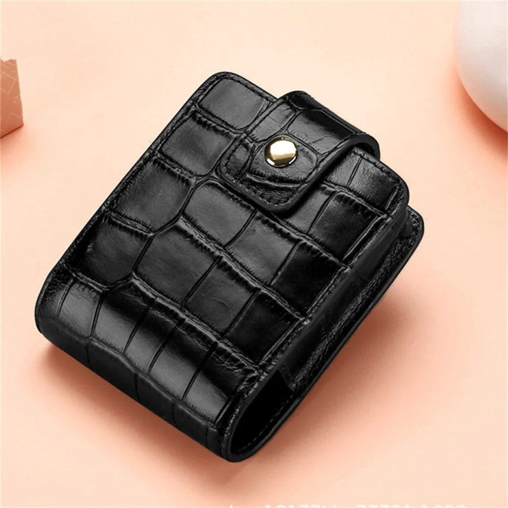 Lipstick Cosmetic Bag with Mirror Women Travel Makeup Bag Crocodile Pattern Pu Mini Toiletry Organizer Pouch Storage Makeup Case