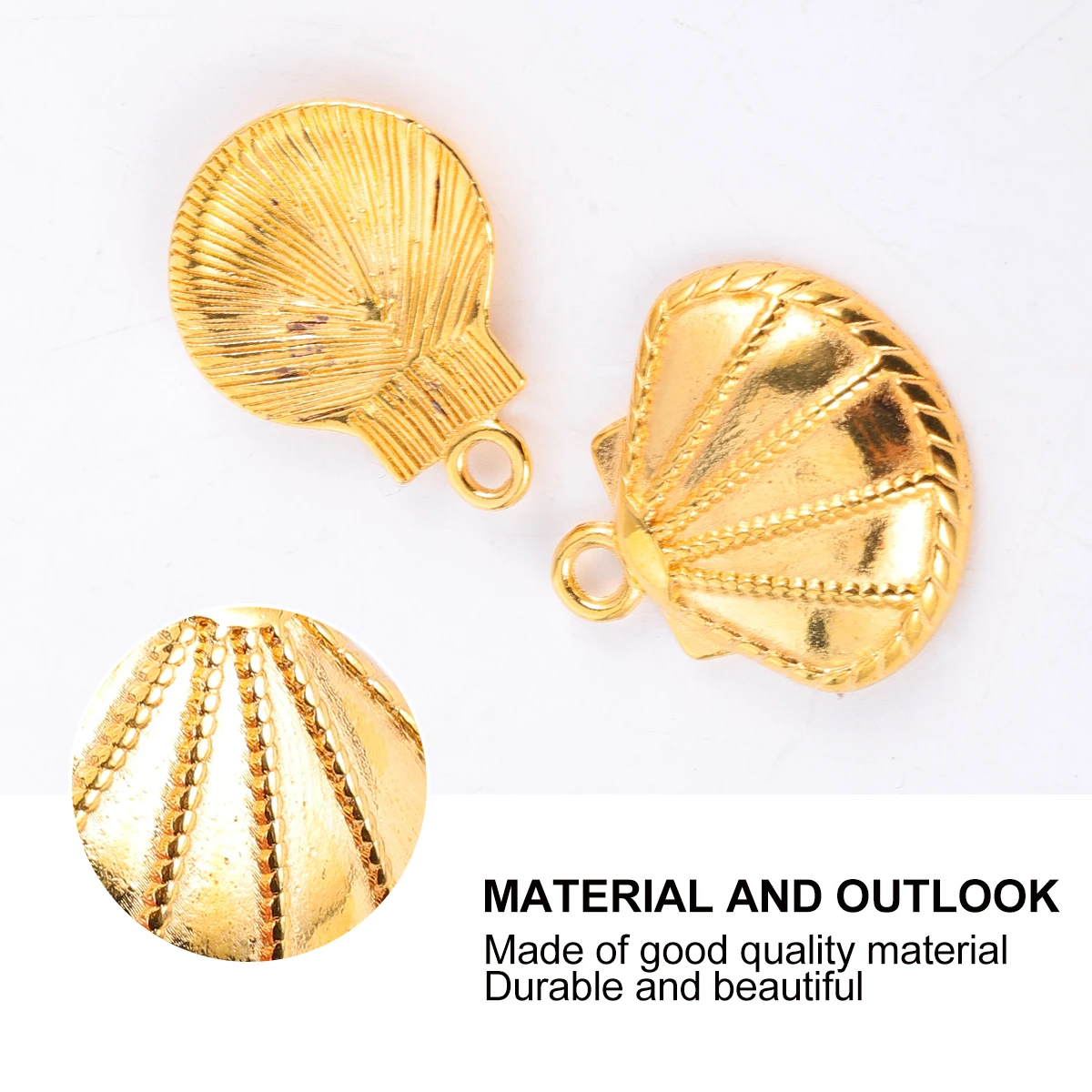 

Golden Conch Pendant Necklace Charms Beach Shell Charms Crafts Metal Ocean Theme Summer Accessories Jewelry Parts