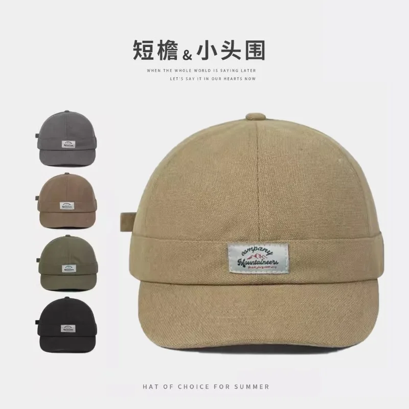 

Niche Sticker Short-brimmed Baseball Caps Women Spring and Summer Outdoor Leisure Sunscreen Versatile Retro Tooling Men's Hat