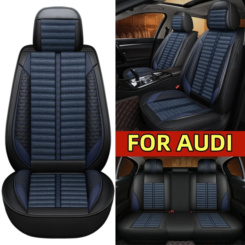 

Чехол на автомобильное сиденье для AUDI Q3 A5 A6, дышащий чехол из искусственной кожи и льна ​ ​ износостойкий мягкий и удобный чехол на сиденье с полной оберткой