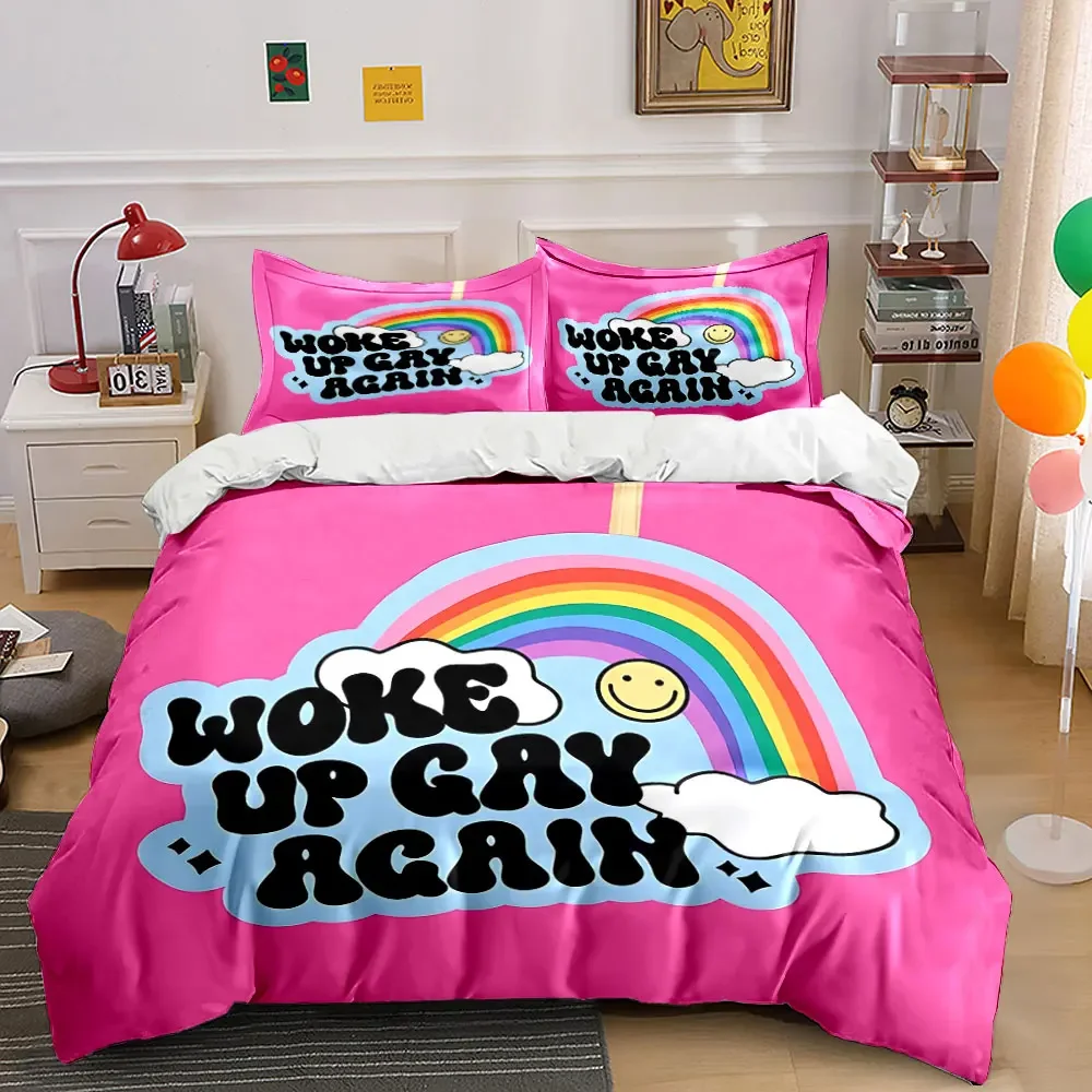 Rainbow Decorative Sticker Set - Home Decor Soft Comfortable Duvet Cover Bedding Set Included 1*Duvet Cover & 2*Pillowcases