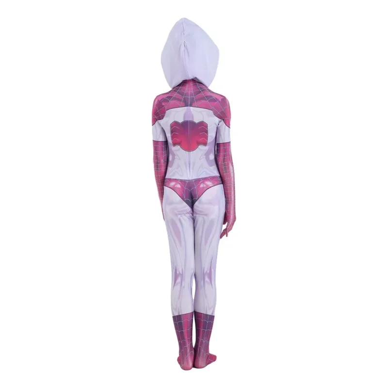 Spiderman Gwen Cosplay Stacy Jumpsuits Meisje Zentai Kostuum Voor Halloween Feest Vrouwelijke Spin Pak Voor Kinderen Kostuums Met Masker