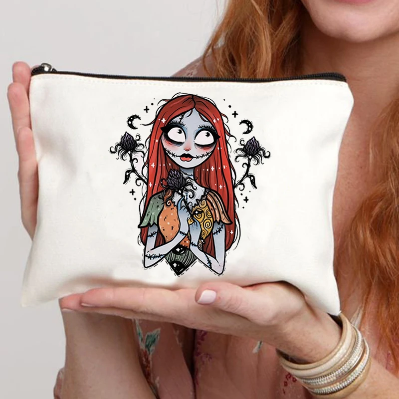 Bolsa de aseo con diseño de zorro para mujer y niño, neceser bonito de estilo Zombie kawaii, organizador de pintalabios para novia y viaje