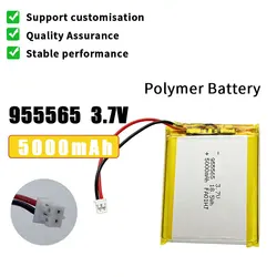 Li Po 3.7V Lithium Battery 955565 5000mAh Polymer Rechargeable Batteries for Mobile Power GPS Locator Camera Tablet PC DVD Lipo