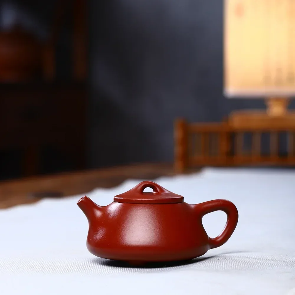 

120cc Chaozhou Hand-Pulled Teapot Raw Ore Vermilion Mud Small Brewing Pot Purple Clay Kung Fu Tea Set Sketch xiaoshipiao Pot