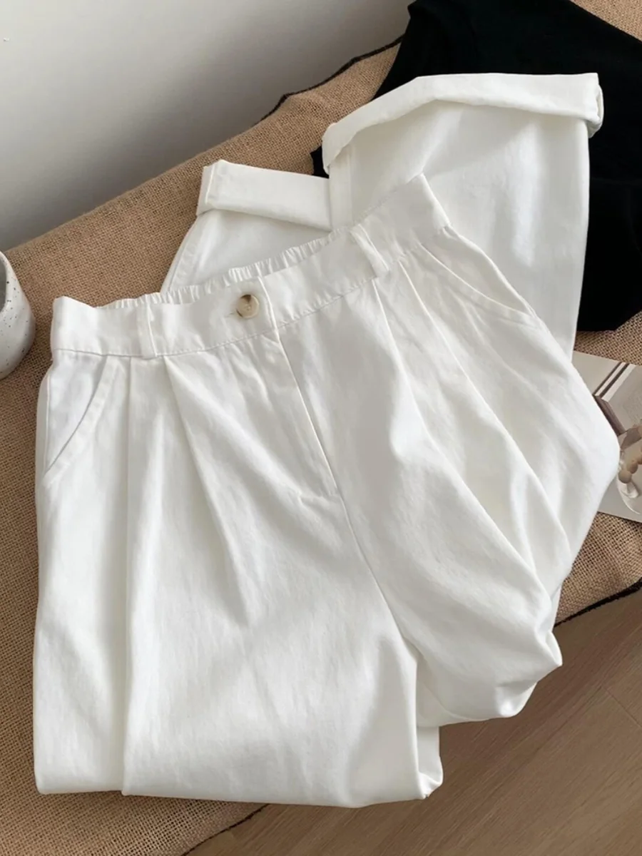 

Рекомендованные Эмили Клуд: Белые повседневные брюки с высокой талией и широкими штанинами, женские, скрывающие бедра, утягивающие, укороченные, для работы