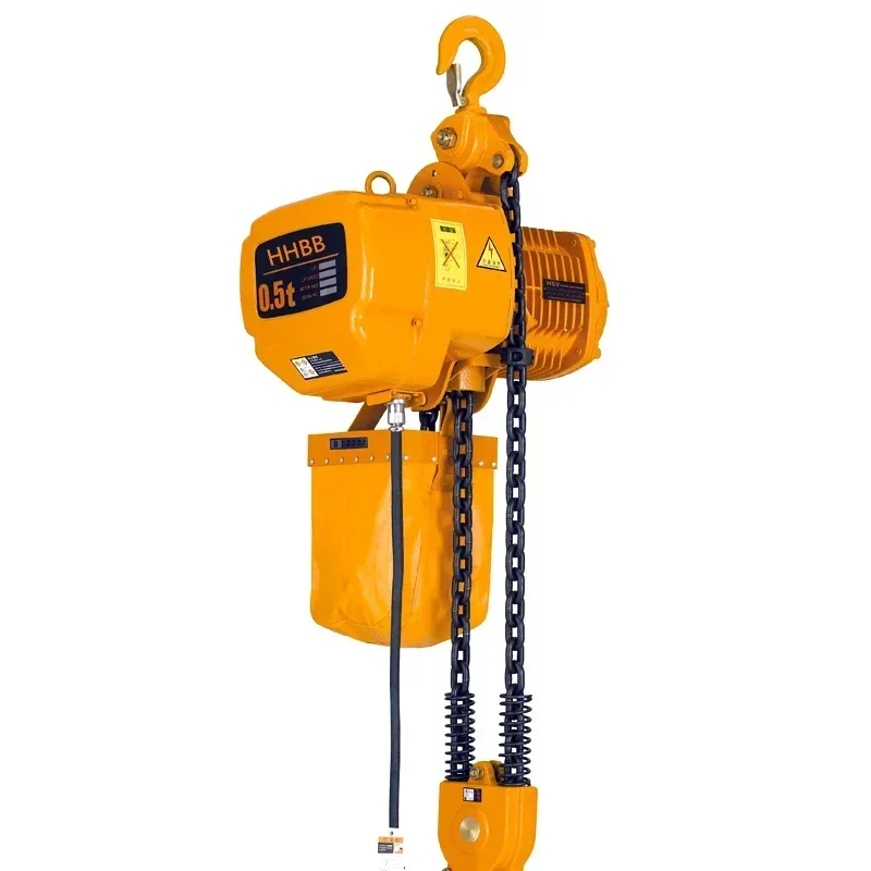 Electric Chain Hoist 2 Tons Single Chain 4 Meters Fixed/Running Small Lifting Tools for Cargo Handling, Handling Materials, Etc.