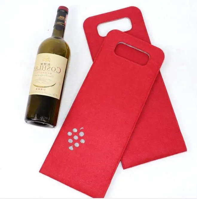 Felt Wine Tote Bag Bottle Carrier 40x14cm Wine Beer Bottle Gift Packing Bags Outdoor Party Wine Box Multi Colors Wholesale