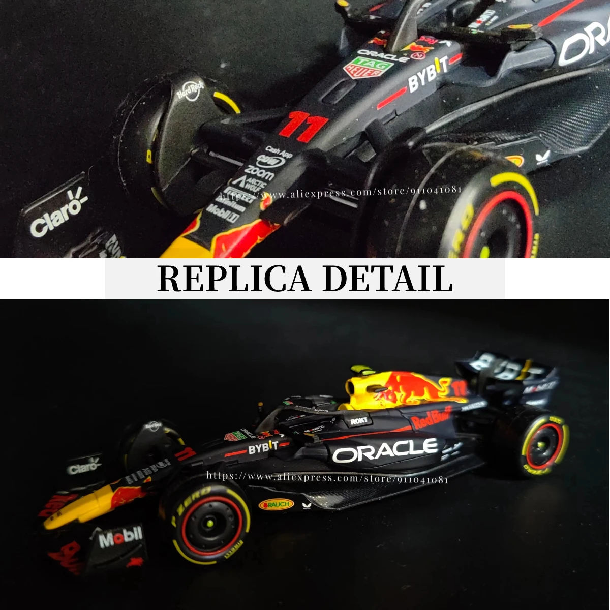 Bburago 1:43 F1 2023 Red Bull Racing RB19 Car Model with Perez Signature Showcase Formula 1 Toy Miniature Replica Xmas Gift