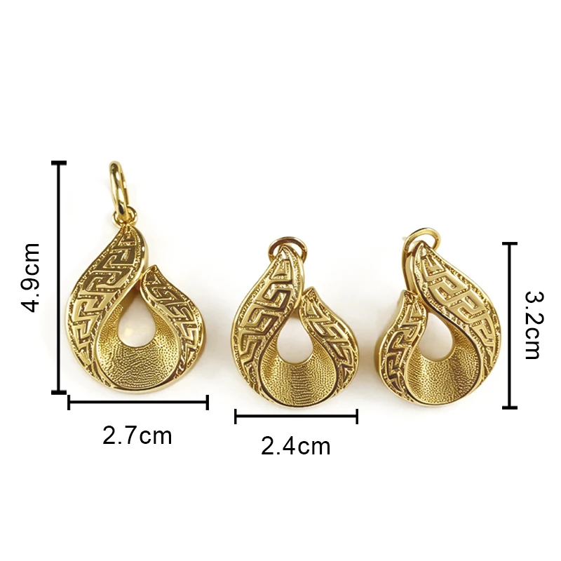Brasilianischer Original-Anhänger mit Kette, afrikanisches 18K vergoldetes Kupfer-Schmuckset, Ohrringe, Halskette, Braut-, Hochzeits- und Partygeschenke – Detail 6