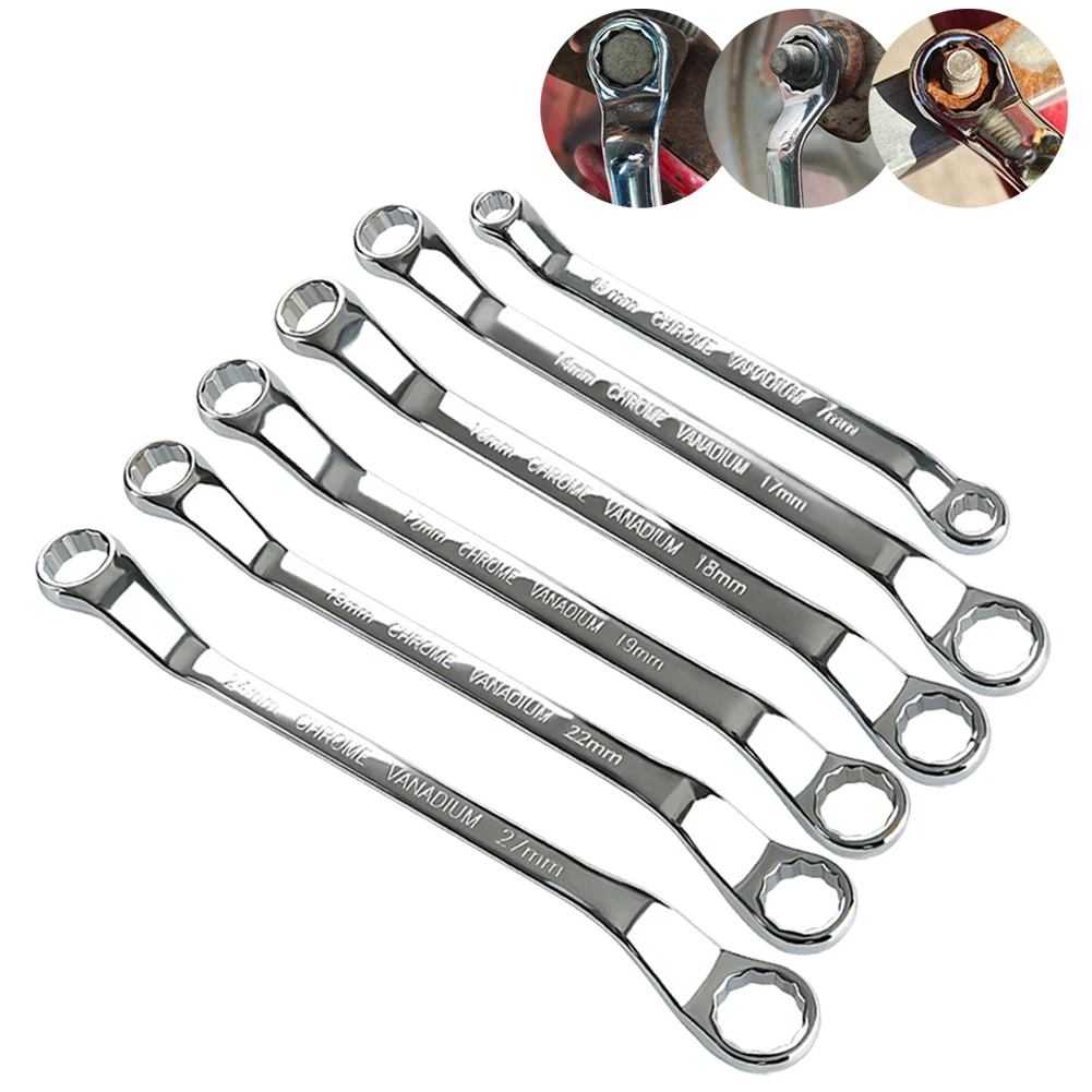 Offset Double Ended Box Wrench Metric Sizes 12 Point Design 45 Degree Angle For Improved To Hard To Reach Fasteners