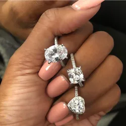 42 Styles Lovers Promise ring 925 Sterling silver AAAAA Zircon Engagement Wedding Band Rings for women Bridal Fine Daily Jewelry