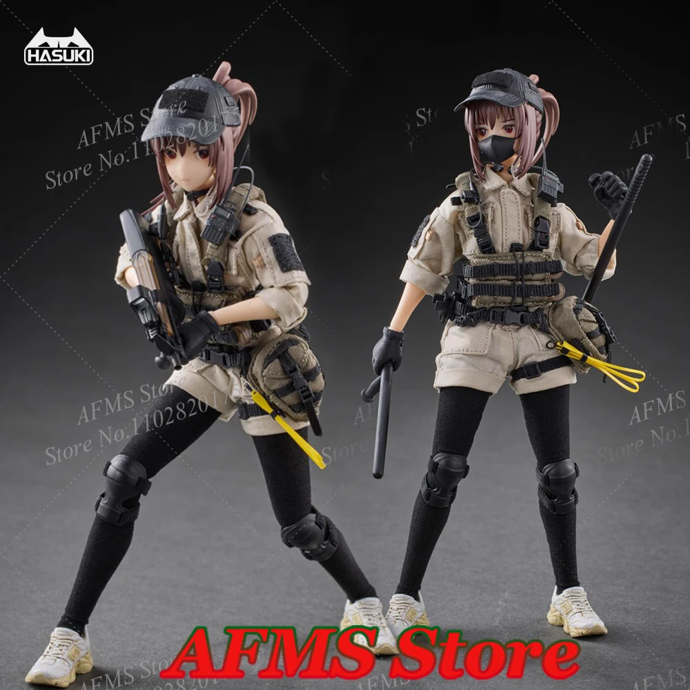 HASUKI PA006 1/12 Scale Collectible Figure Guard Bodyguard Cute Anime Fighting Girl 6Inch Women Soldier Action Figure Model