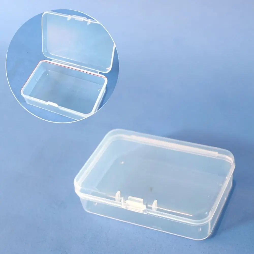 Clear Rectangular Plastic Storage Box Organizer Container For Small Parts Jewelry Beads Crafts Stationery Desktop Tidy Case