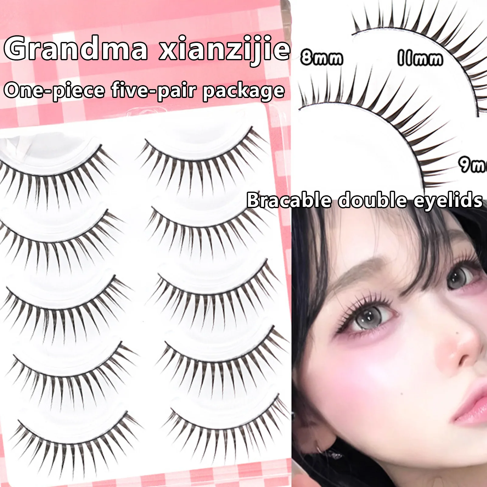 Nuovo Stile Coreano Ciglia Finte 5 paia Ragazza Gruppi Naturale Piuma Sottile Manga Ciglia Morbide Leggere Per Principianti Trucco Degli Occhi