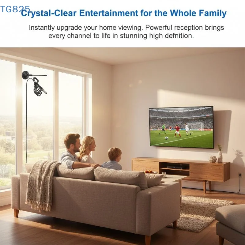 【AN】Long Range Indoor HDTV Antenna 25DB 30dBi Digital DVBT TV 50 Miles Freeview Aerial for Holiday Home Use