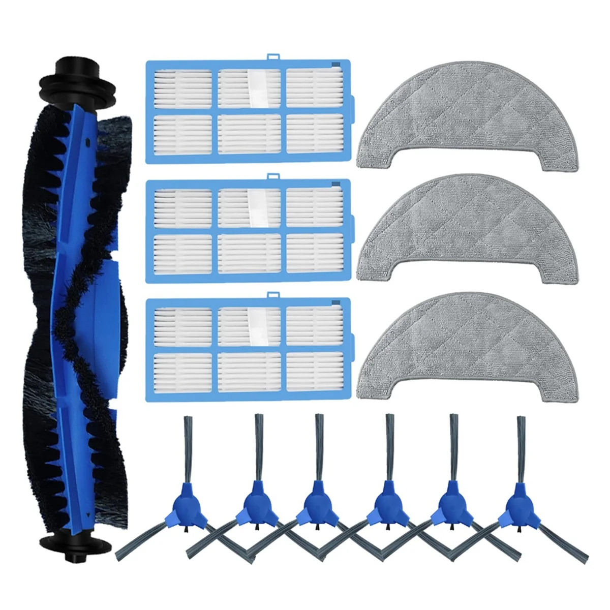 

Replacement Spare Parts for 850T Robot Vacuum 1 Main Brush 3 Pair Side Brush 3 Filter 3 Mop Pad Accessories