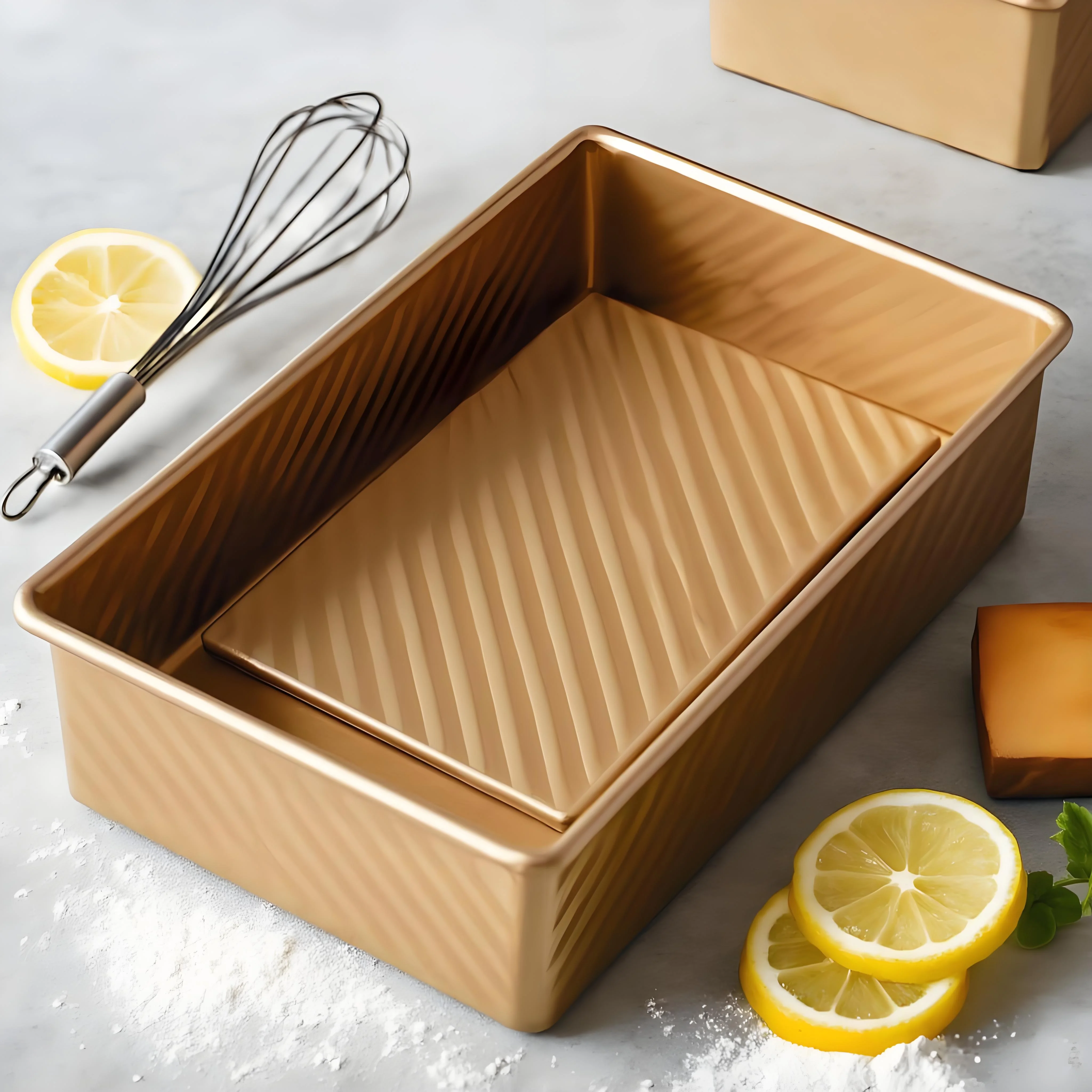 

Pullman Loaf Pan with Lid, 1 lb Bread Loaf Pans for Homemade Bread, Non-stick Carbon Steel Corrugated Toast Box for Oven Baking