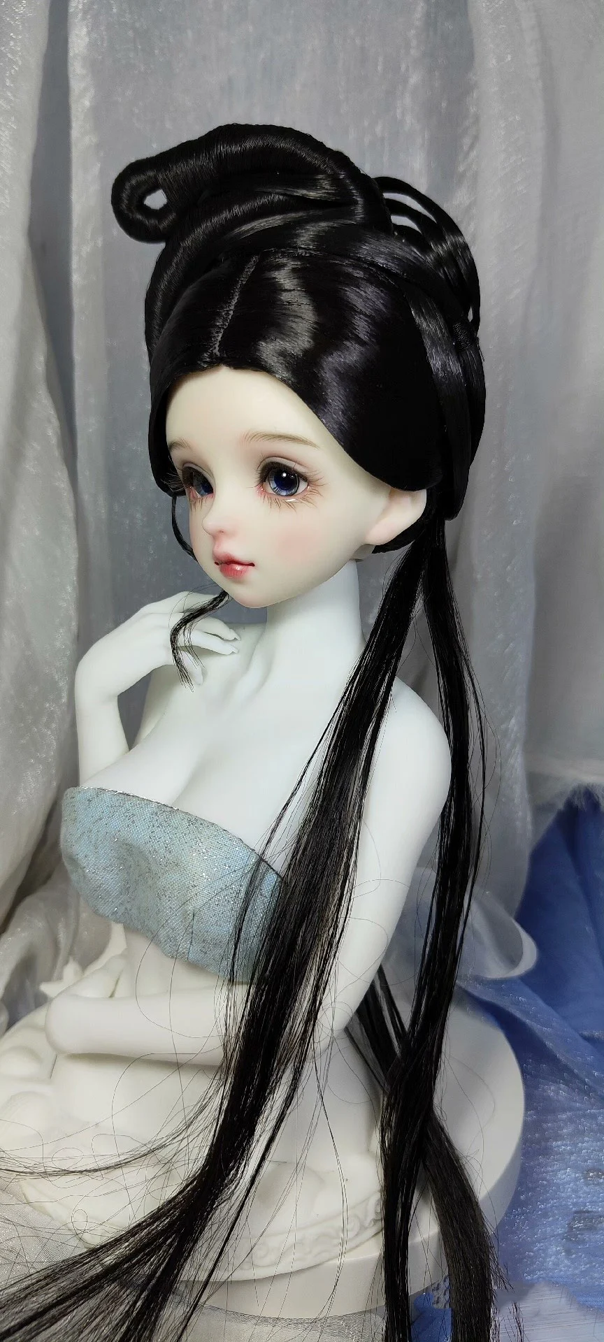 1/6 1/4 1/3 Ancient Costume BJD Doll Wigs Chinese Hanfu Vintage Long Hair Fairy Wig For MSD SD13 Girl SSDF Accessories A2044